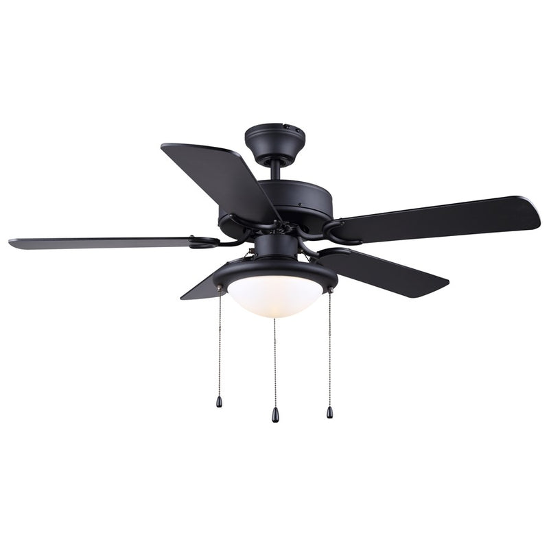 Canarm Eclipse 42in 2-Light Ceiling Fan | Modern Matte Black and Black MDF Blades | Bedroom & Living Room | 42 x 42 x 13 in | Model CF42ECL5BK