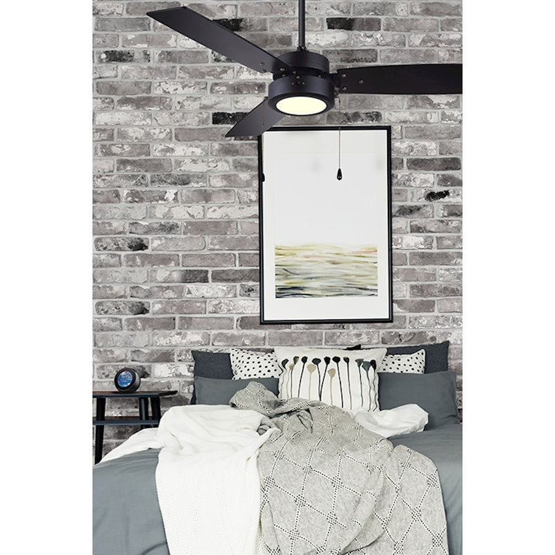 Canarm Wallis 42in 1-Light Ceiling Fan | Modern Matte Black and LED Light Kit | Bedroom & Living Room | 42 x 42 x 13 in | Model CF42WAL3BK