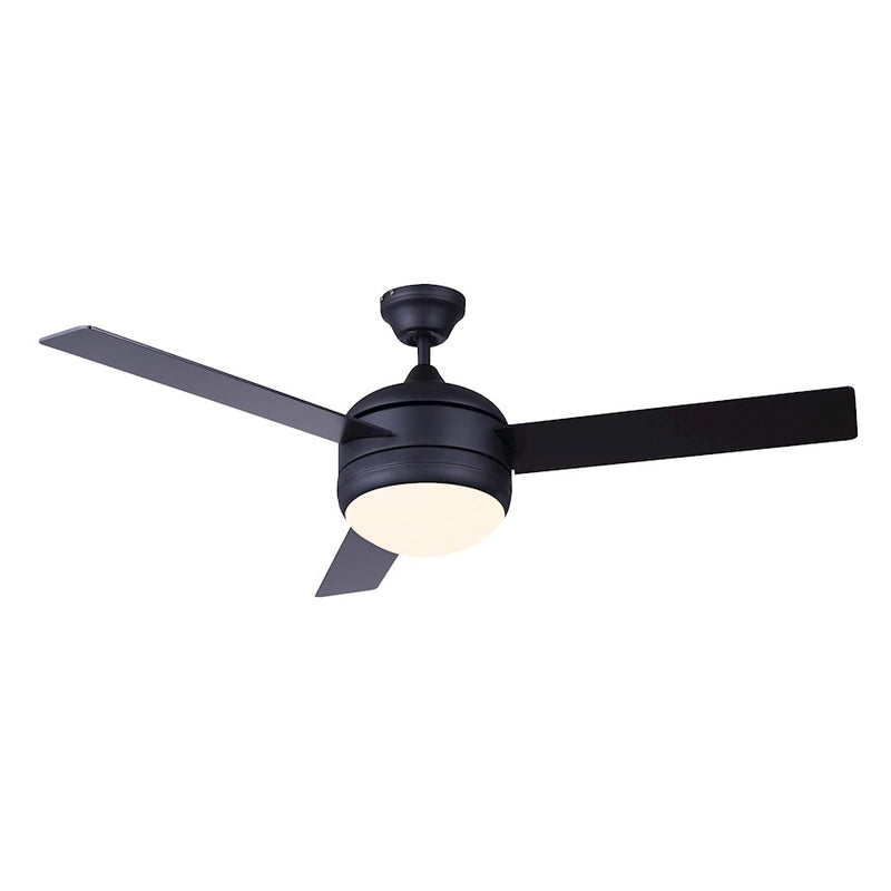 Canarm Calibre 48in 2-Light Ceiling Fan | Modern Matte Black and Opal Glass | Living Room & Bedroom | 48 x 48 x 15 in | Model CF48C153MBK