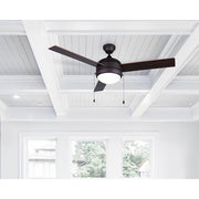 Canarm Calibre 48in 2-Light Ceiling Fan | Oil Rubbed Bronze and Flat Opal Glass | Bedroom & Living Room | 48 x 48 x 16 in | Model CF48CA33ORB