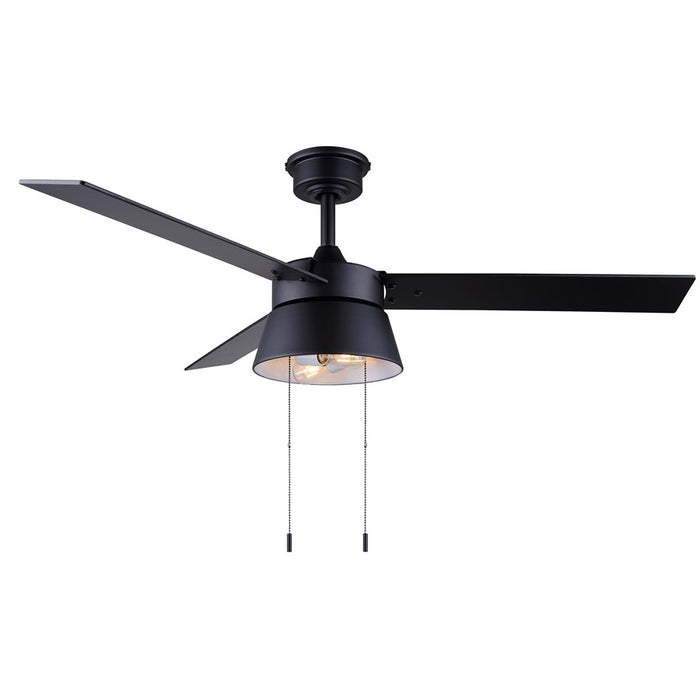 Canarm Kade 48" Ceiling Fan, Matte Black/Black/Maple