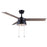 Canarm Kade 48" Ceiling Fan, Matte Black/Black/Maple