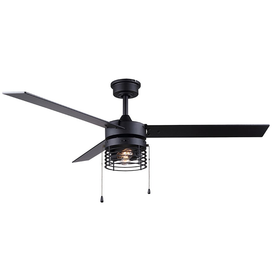 Canarm Alder 52" Ceiling Fan, Matte Black/Black - CF52ALD3BK