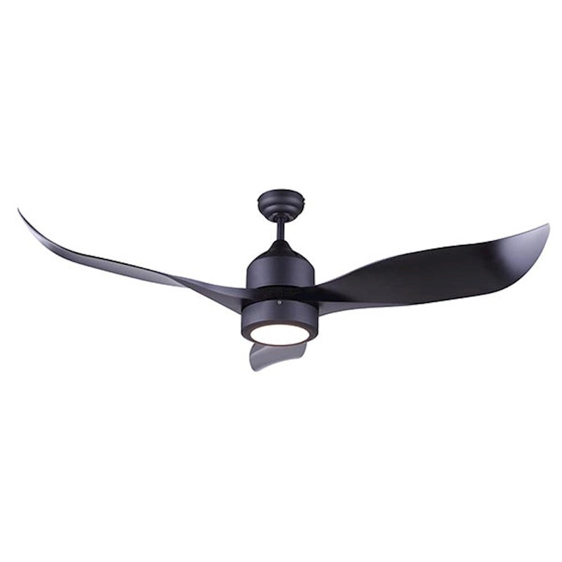 Canarm Aria 52in 1-Light Ceiling Fan | Matte Black and Fiber Blades | Bedroom & Living Room | 27 x 52 x 15 in | Model CF52ARI3BK
