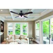 Canarm Chateau IV 52in 3-Light Ceiling Fan | Traditional Oil Rubbed Bronze and Frosted Glass | Bedroom & Living Room | Model CF52CH44ORB