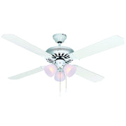 Canarm Chateau IV 52in 3-Light Ceiling Fan | Traditional White and Frosted Glass | Bedroom & Living Room | 52 x 52 x 17 in | Model CF52CH44WH