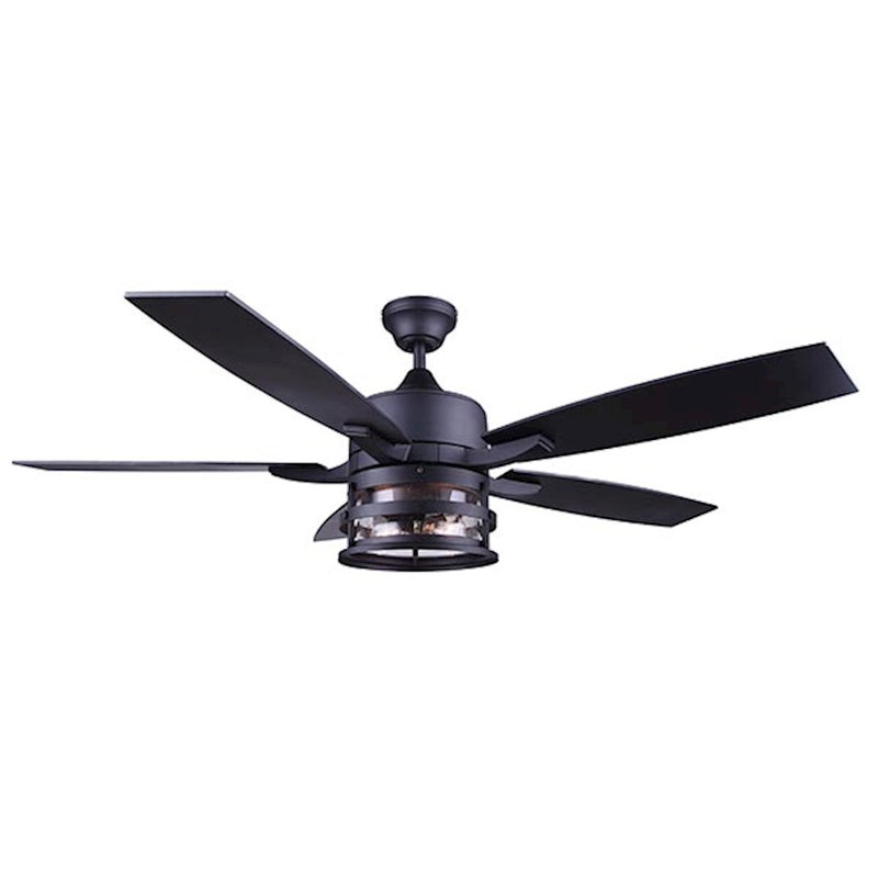 Canarm Duffy 52in 5-Light Ceiling Fan | Modern Black Finish | Living Room & Bedroom | 52 x 52 x 18 in | Model CF52DUF5BK