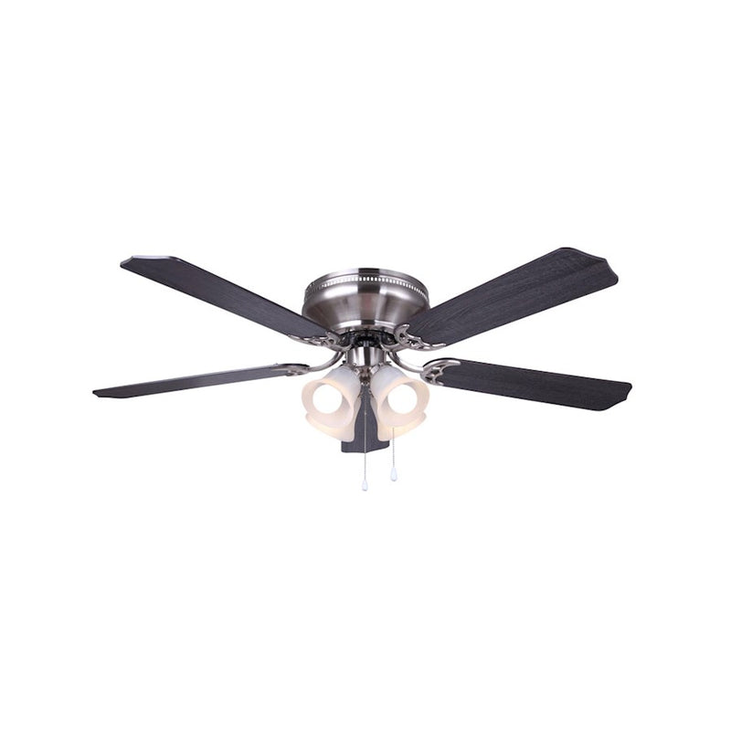 Canarm Gallina 52in 5-Light Ceiling Fan | Brushed Nickel with White/Blonde Maple Blades | Living Room & Bedroom | 52 in W | Model CF52GAL5BN