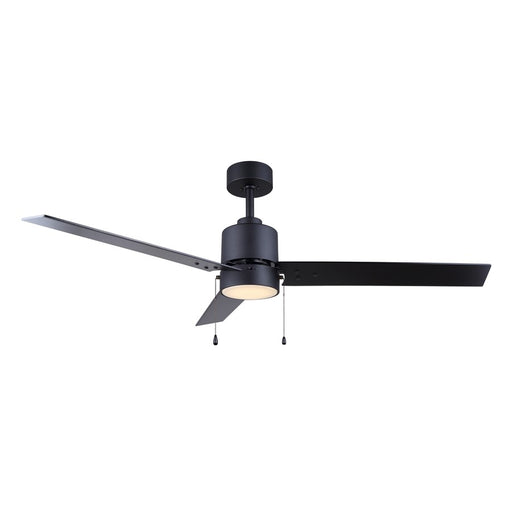 Canarm Liv 1 Light Ceiling Fan, Matte Black/Black/weathered oak - CF52JAC3BK-ES