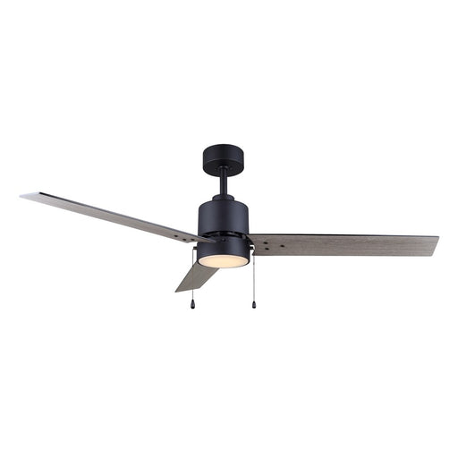 Canarm Liv 1 Light Ceiling Fan, Matte Black/Black/weathered oak