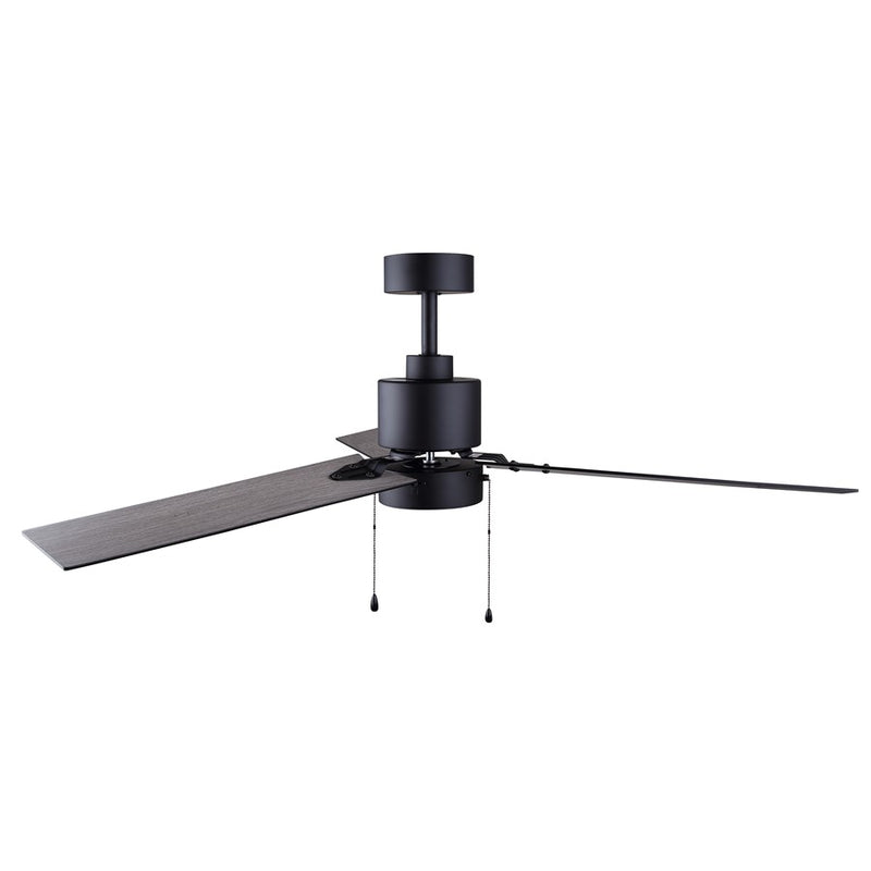 Canarm Liv 1 Light Ceiling Fan, Matte Black/Black/weathered oak