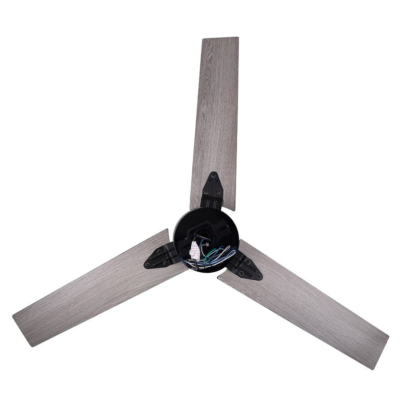 Canarm Liv 1 Light Ceiling Fan, Matte Black/Black/weathered oak
