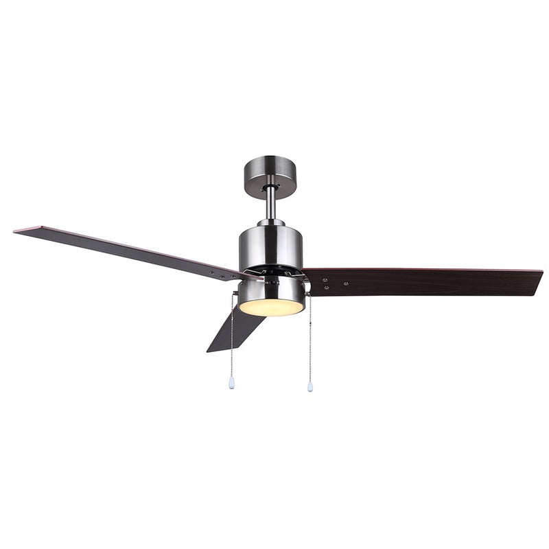 Canarm Liv 1 Light 52" Ceiling Fan, Brushed Nickel/Gray/Walnut