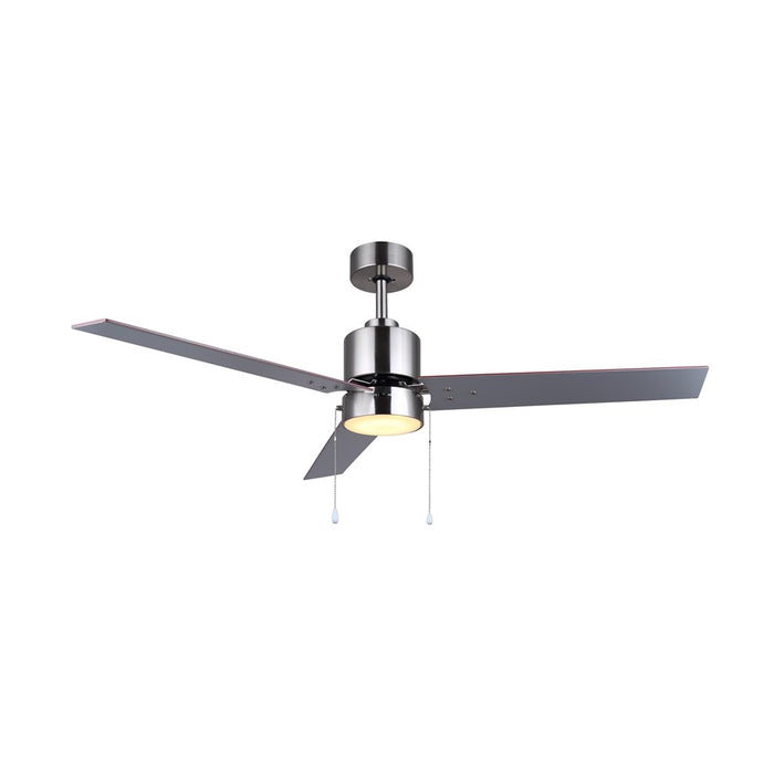 Canarm Liv 1 Light 52" Ceiling Fan, Brushed Nickel/Gray/Walnut