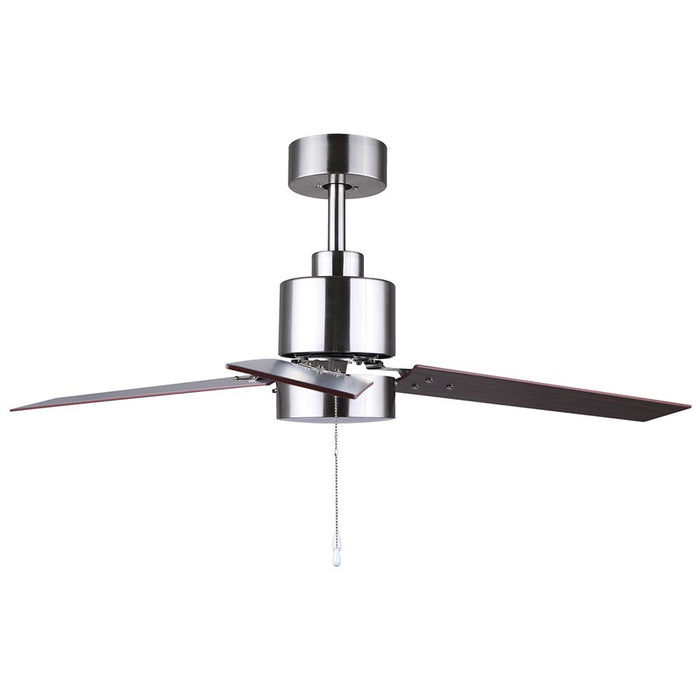 Canarm Liv 1 Light 52" Ceiling Fan, Brushed Nickel/Gray/Walnut