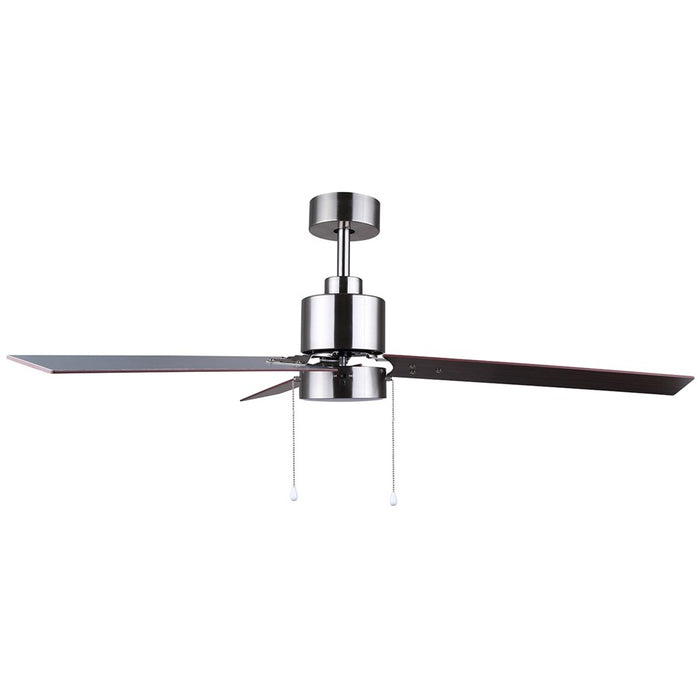 Canarm Liv 1 Light 52" Ceiling Fan, Brushed Nickel/Gray/Walnut