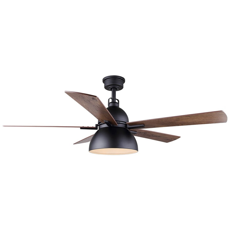 Canarm Lyric 2 Light 52" Ceiling Fan, Matte Black/Brown