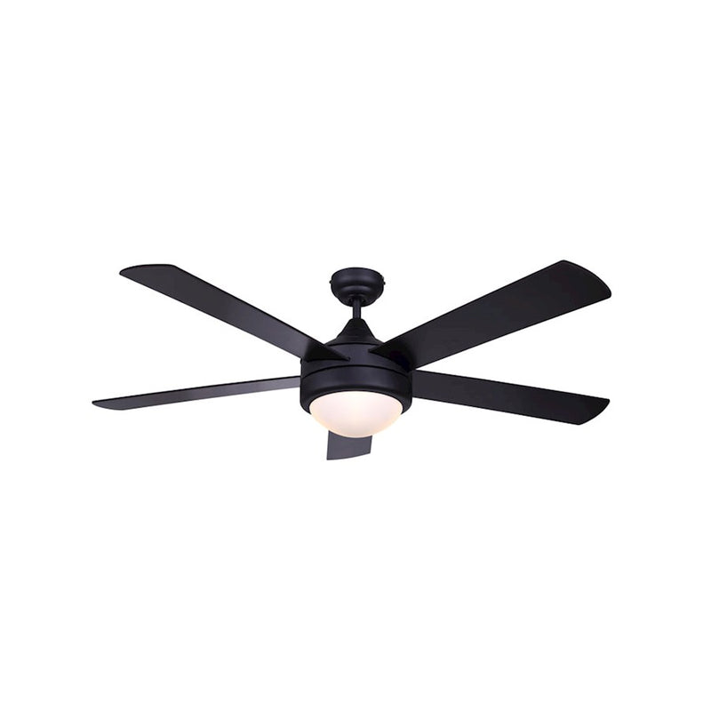 Canarm Preston 52in LED Ceiling Fan | Matte Black and Opal Glass | Living Room & Bedroom | 52 x 52 in | Model CF52P175BK
