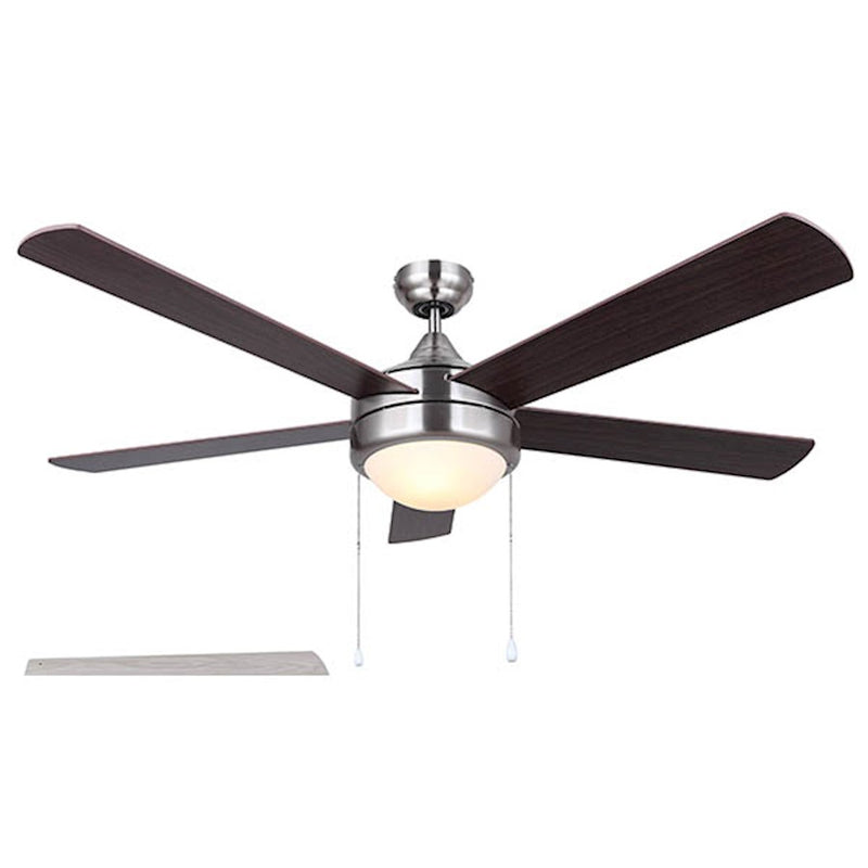 Canarm Preston III 52in Ceiling Fan | Brushed Nickel and Flat Opal Glass | Living Room & Bedroom | 52 x 52 x 15.75 in | Model CF52PR35BN