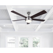 Canarm Preston III 52in Ceiling Fan | Brushed Nickel and Flat Opal Glass | Living Room & Bedroom | 52 x 52 x 15.75 in | Model CF52PR35BN