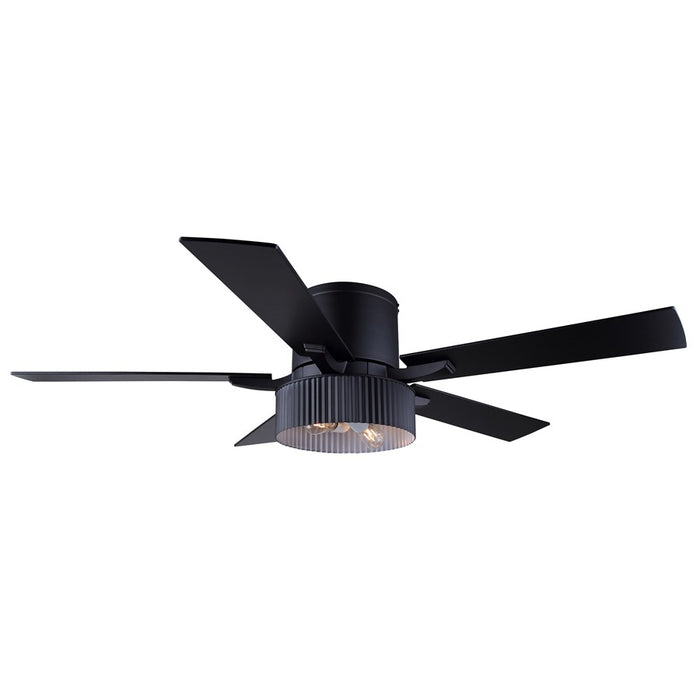 Canarm Rexton 2 Light 52" Ceiling Fan, Matte Black/Black - CF52REX5BK
