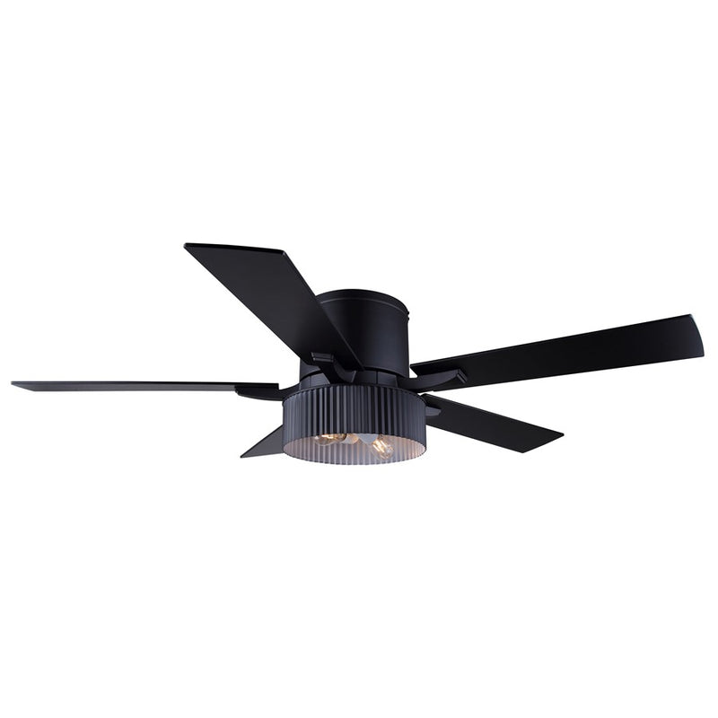 Canarm Rexton 52in 2-Light Ceiling Fan | Matte Black and Black | Kitchen, Living Room & Bedroom | 52 x 52 x 12 in | Model CF52REX5BK