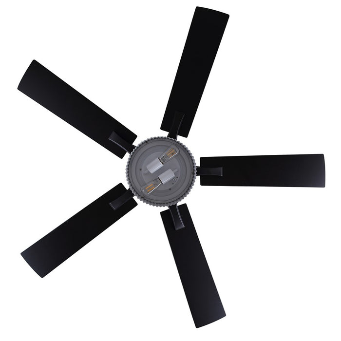 Canarm Rexton 2 Light 52" Ceiling Fan, Matte Black/Black