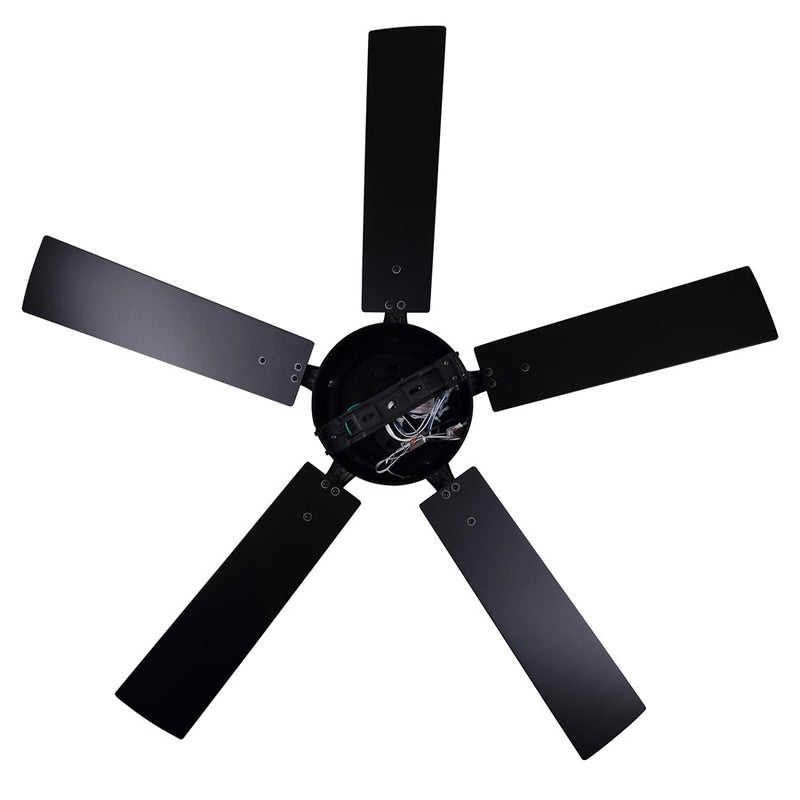 Canarm Rexton 52in 2-Light Ceiling Fan | Matte Black and Black | Kitchen, Living Room & Bedroom | 52 x 52 x 12 in | Model CF52REX5BK
