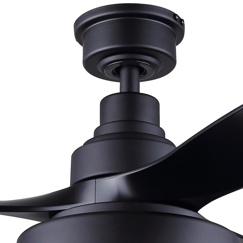Canarm Roman 52in 1-Light Ceiling Fan | Matte Black and Black | Living Room, Bedroom & Dining Room | 52 x 52 x 14 in | Model CF52ROM3BK
