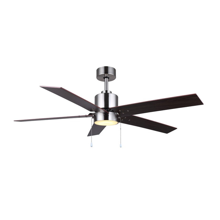 Canarm Rhonda 1 Light 52" Ceiling Fan, Brushed Nickel/Brown