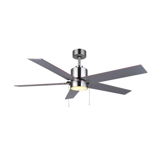 Canarm Rhonda 1 Light 52" Ceiling Fan, Brushed Nickel/Brown