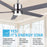 Canarm Rhonda 1 Light 52" Ceiling Fan, Brushed Nickel/Brown