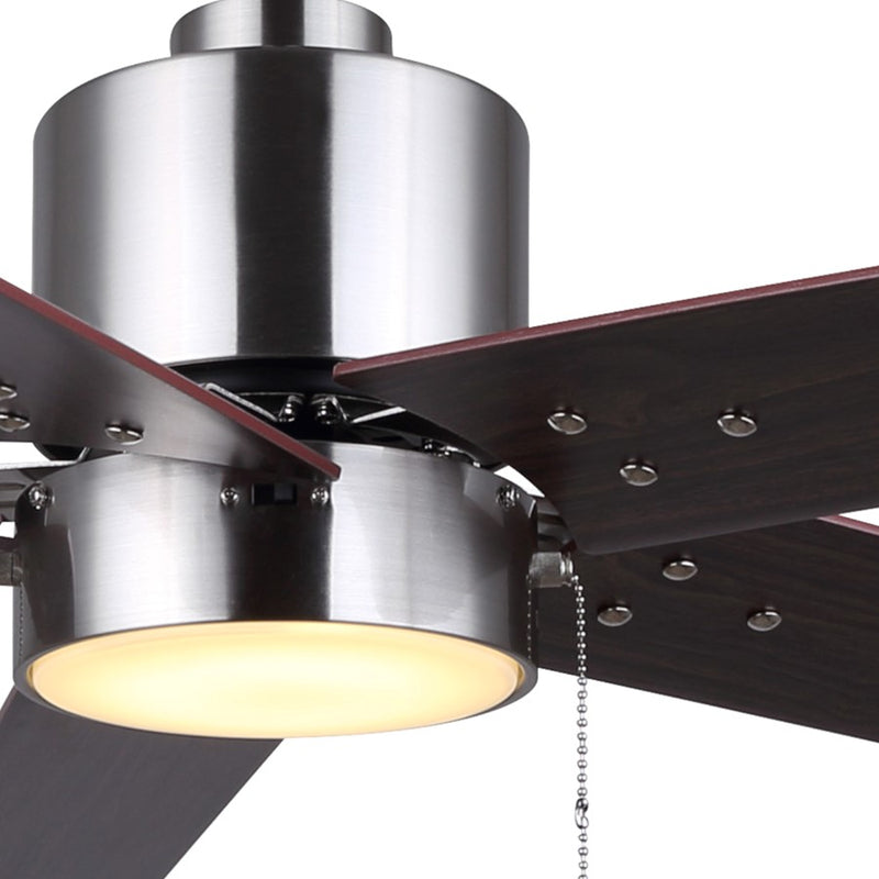 Canarm Romy 52in 1-Light Ceiling Fan | Brushed Nickel and Brown | Living Room, Bedroom & Covered Patio | 52 x 52 x 16 in | Model CF52ROM5BN-ES
