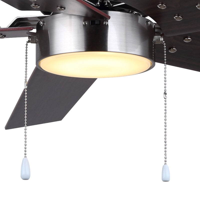 Canarm Rhonda 1 Light 52" Ceiling Fan, Brushed Nickel/Brown