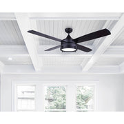 Canarm Simon 52in Ceiling Fan | Black Steel and Aluminum | Living Room & Bedroom | 52 x 52 x 15 in | Model CF52SIM4BK