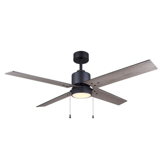 Canarm Tempest 1 Light 52" Ceiling Fan, Matte Black/Black