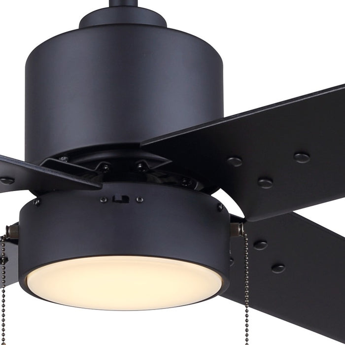 Canarm Tempest 1 Light 52" Ceiling Fan, Matte Black/Black