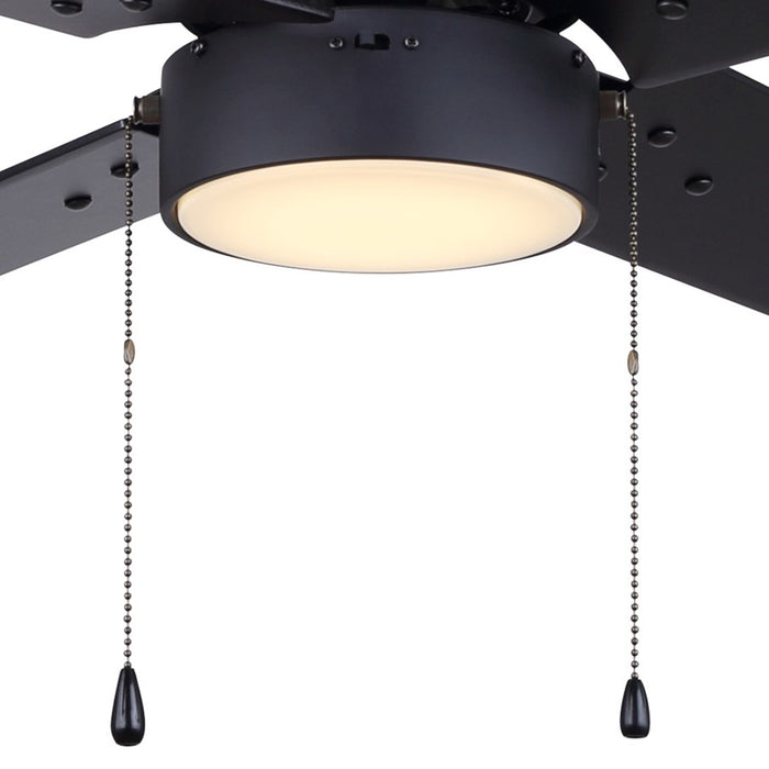 Canarm Tempest 1 Light 52" Ceiling Fan, Matte Black/Black