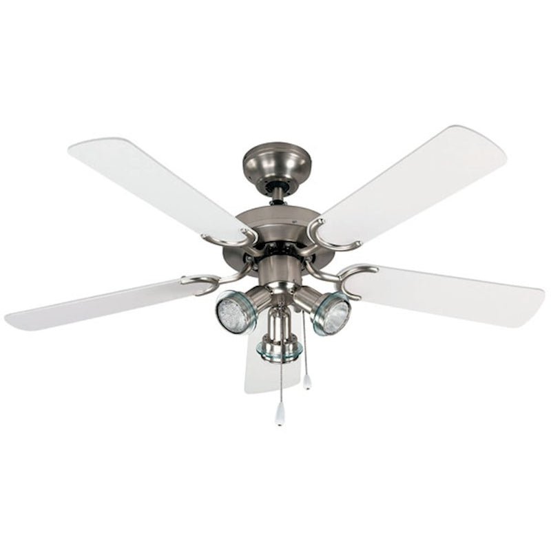 Canarm Catalyst II 42in Ceiling Fan | Brushed Pewter and Glass Ring Light | Living Room & Bedroom | 42 x 42 x 8 in | Model CF6142551S