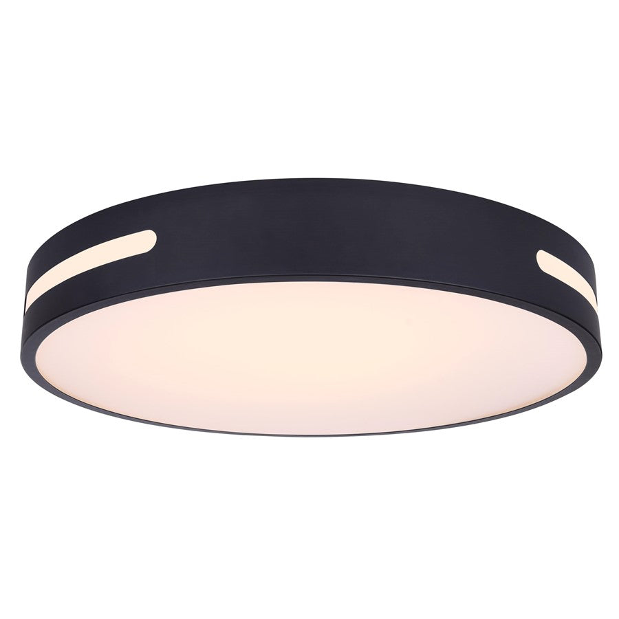 Canarm Niven 1 Light 20" Flush Mount, Black - CL-19-20-BK