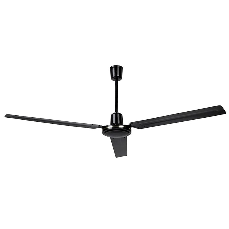 Canarm 56in Industrial Ceiling Fan | Black Steel | Garage & Workshop | 56 x 56 x 8 in | Model CP56BK