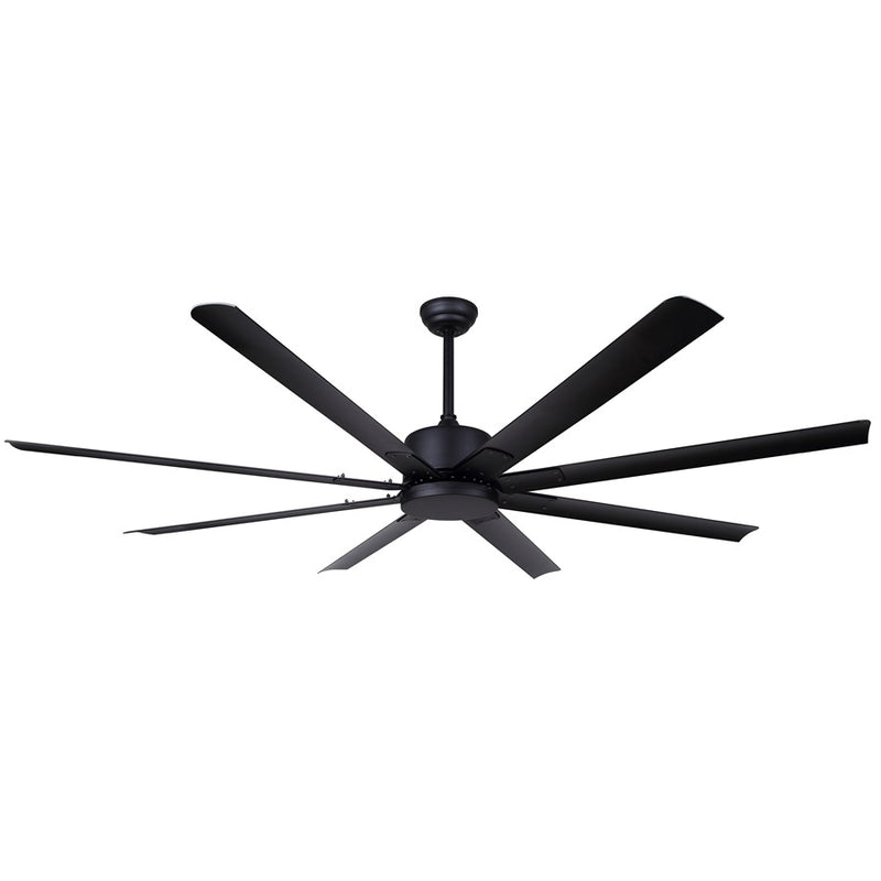 Canarm Ezra 72in 8-Blade Ceiling Fan | Matte Black Aluminum | Outdoor Patio & Pergola | 72 x 72 x 20.75 in | Model CP72EZR8BK-NLW