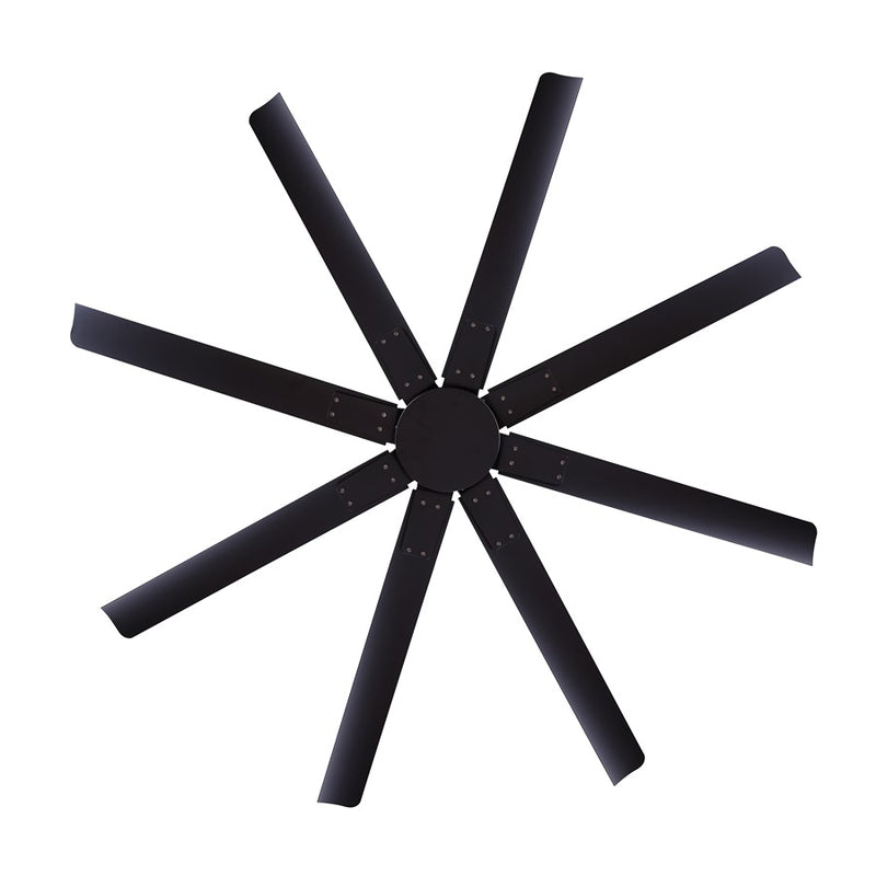 Canarm Ezra 72in 8-Blade Ceiling Fan | Matte Black Aluminum | Outdoor Patio & Pergola | 72 x 72 x 20.75 in | Model CP72EZR8BK-NLW