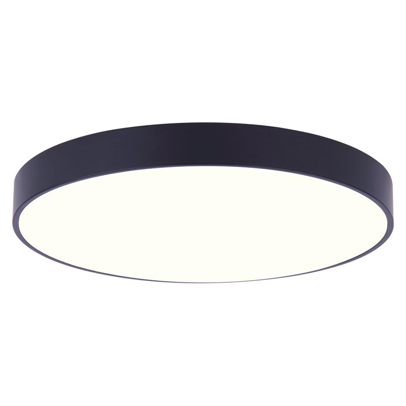 Canarm Madison 10in 1-Light LED Flush Mount | Modern Black and PVC Lens | Bedroom & Hallway | 10 x 10 x 1 in | Model DL-10F-20WS-BK-C