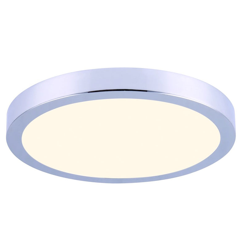 Canarm LED Disc 11in Round Flush Mount | Chrome Finish | Hallway & Bedroom Ceiling Light | 11 x 11 x 1 in | Model DL-11C-22FC-CH-C