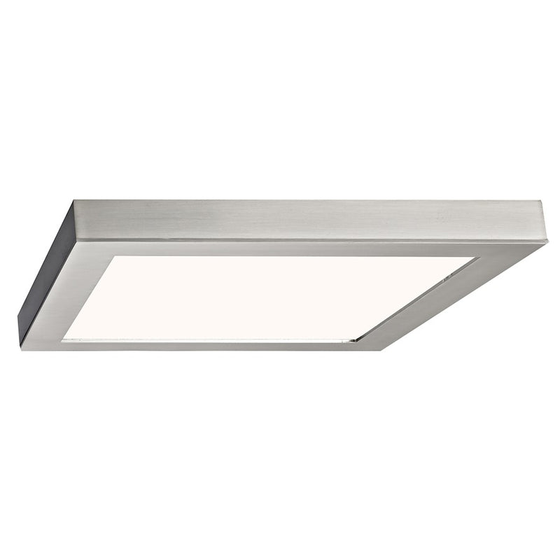 Canarm LED Disc 11in Square Flush Mount | Modern Brushed Nickel and Chrome | Hallway & Bedroom Ceiling Light | 11 x 11 x 1 in | Model DL-11C-22SC-BN-C