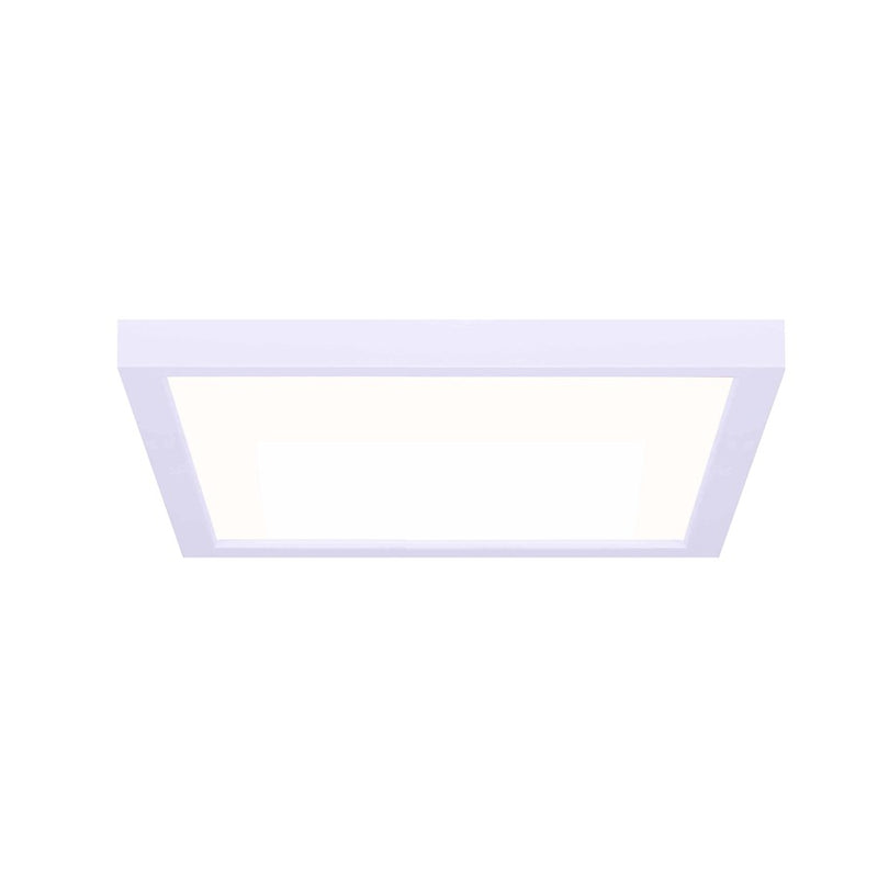 Canarm LED Disc 11in Square Flush Mount | Modern Matte White and Black | Hallway & Bedroom Ceiling Light | 11 x 11 x 1 in | Model DL-11C-22SC-WH-C