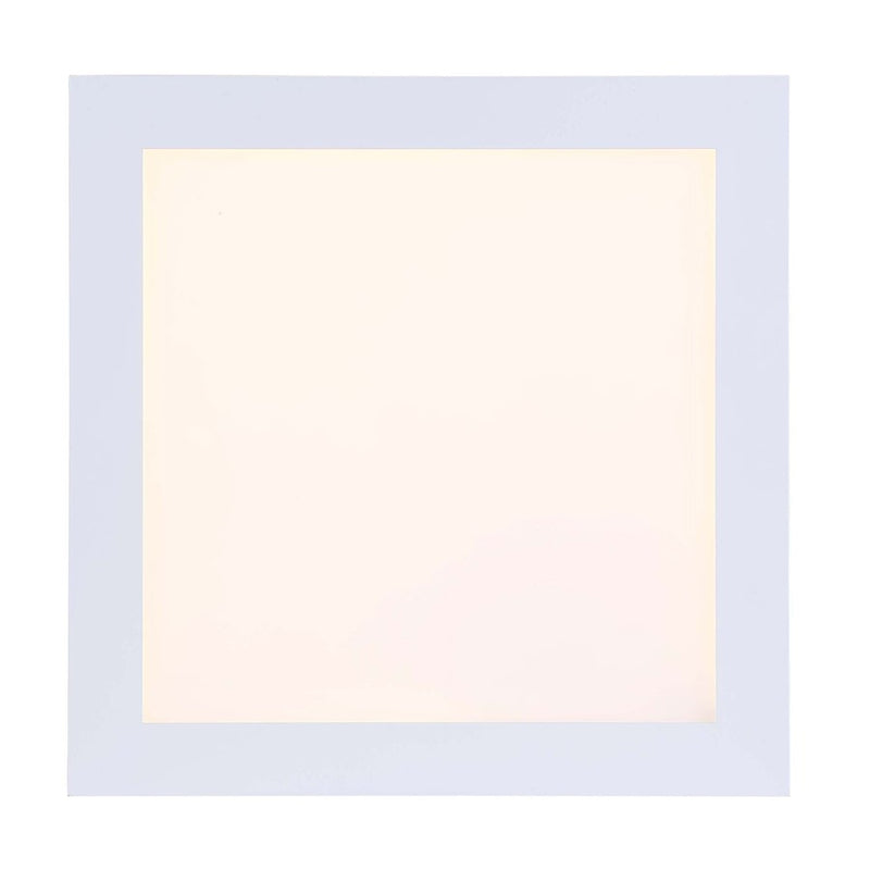 Canarm LED Disc 11in Square Flush Mount | Modern Matte White and Black | Hallway & Bedroom Ceiling Light | 11 x 11 x 1 in | Model DL-11C-22SC-WH-C