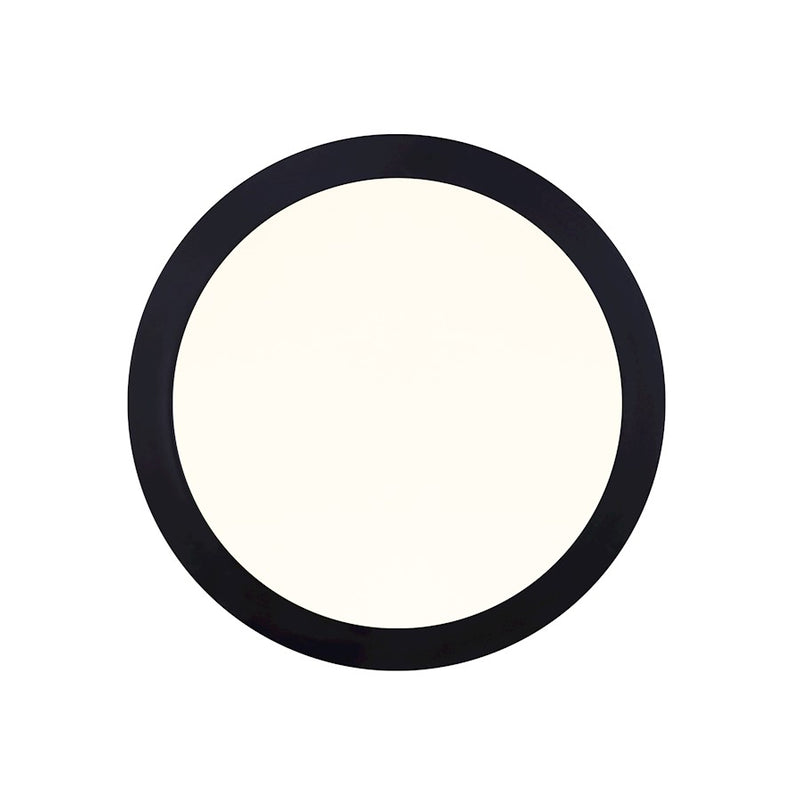 Canarm 15in 1-Light LED Round Flush Mount | Matte Black | Bathroom & Hallway | 15 x 15 x 1 in | Model DL-15C-30FC-BK-C
