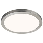 Canarm LED Disc 15in 1-Light Flush Mount | Modern Brushed Nickel and White Acrylic | Hallway & Bedroom Ceiling Light | Model DL-15C-30FC-BN-C